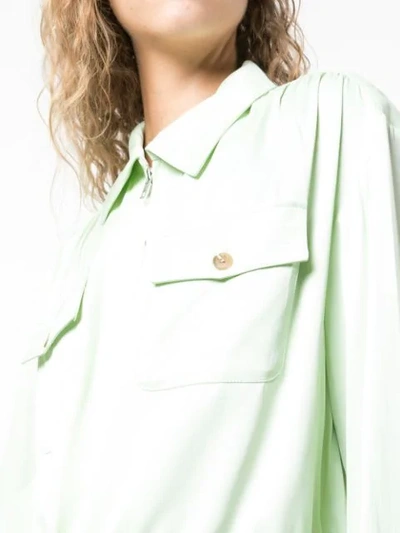 Shop Opening Ceremony Fitted Shirt Jacket In Green