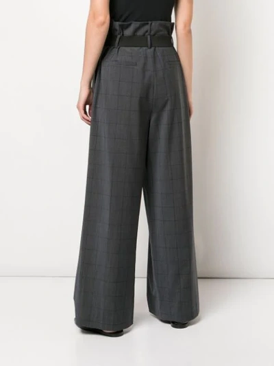 Shop Tibi Windowpane Stella Trousers In Grey