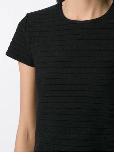 Shop Andrea Bogosian Short Sleeved Knit Blouse In Black