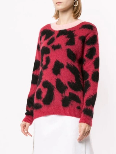 Shop Etre Cecile Leopard Printed Jumper In Red