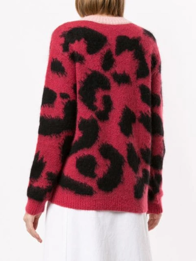Shop Etre Cecile Leopard Printed Jumper In Red