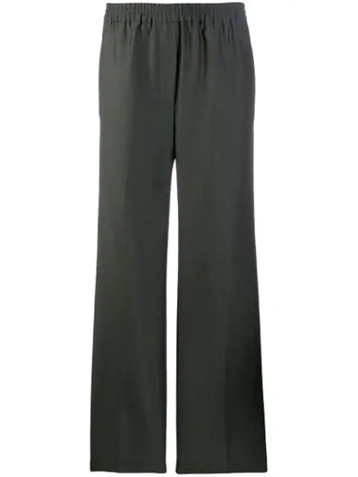 Shop Acne Studios Elasticated Straight-leg Trousers In Green