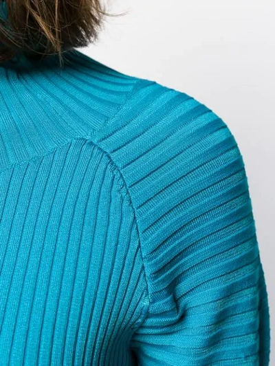 Shop Circus Hotel Turtleneck Ribbed Knit Jumper In Blue