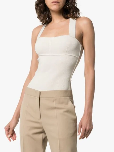 Shop Khaite Alexa Sweetheart Sleeveless Bodysuit In Neutrals