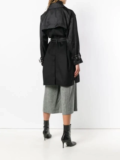 Shop Barbara Bui Double Breasted Trench Coat In Black