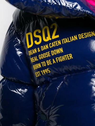 Shop Dsquared2 Two Tone Padded Jacket In Blue
