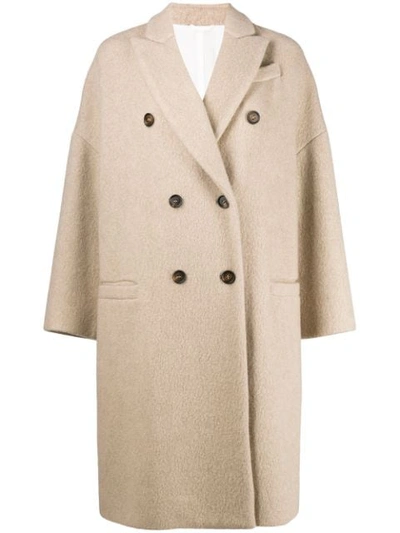 Shop Brunello Cucinelli Cocoon Coat In Neutrals