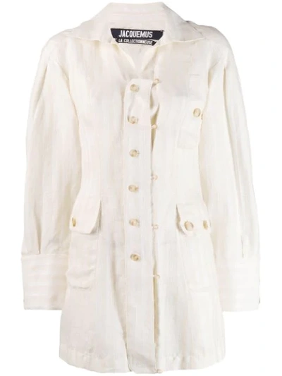 Shop Jacquemus La Chemise Roman Shirt In Off White