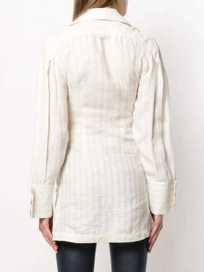 Shop Jacquemus La Chemise Roman Shirt In Off White