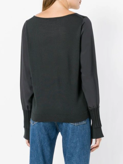 Shop Dorothee Schumacher Ribbed Cuff Sweater - Grey