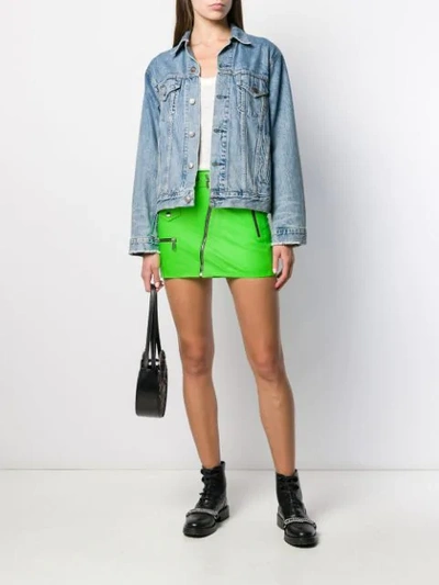 Shop Manokhi Belted Mini Skirt In Green