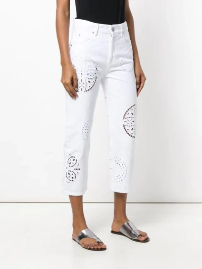 Shop Isabel Marant Cut-out Denim Jeans In White