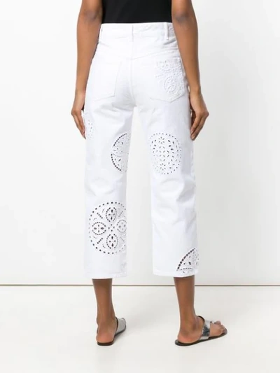 Shop Isabel Marant Cut-out Denim Jeans In White