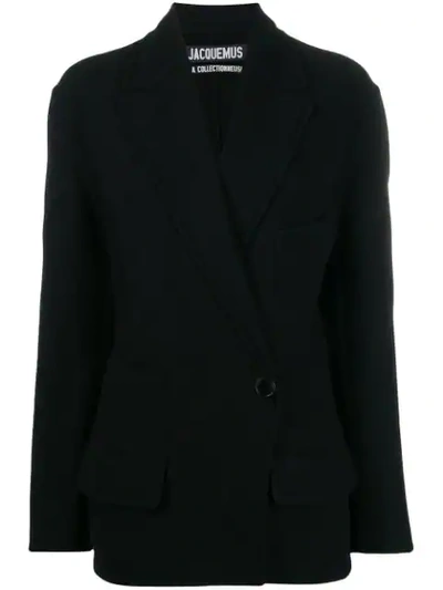 Shop Jacquemus Sabe Double-breasted Blazer In Black