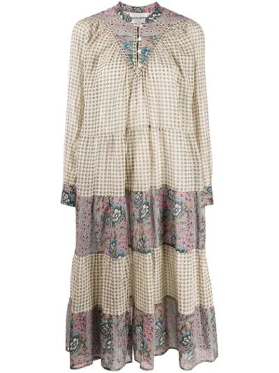 Shop Antik Batik Floral Tiered Dress In Neutrals