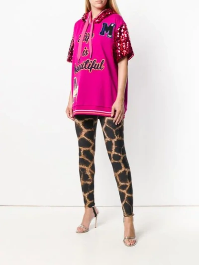 Shop Dolce & Gabbana Life Is Beautiful Patch Top In Pink