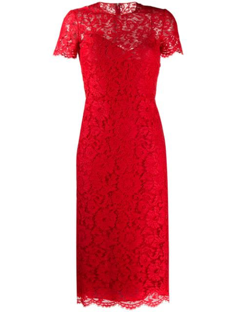 red lace overlay dress