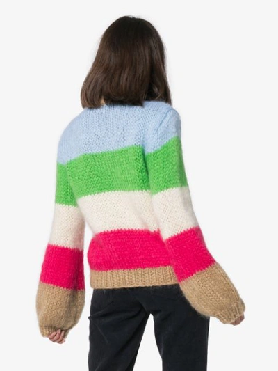 Shop Ganni Multicoloured Julliard Stripe Mohair Wool