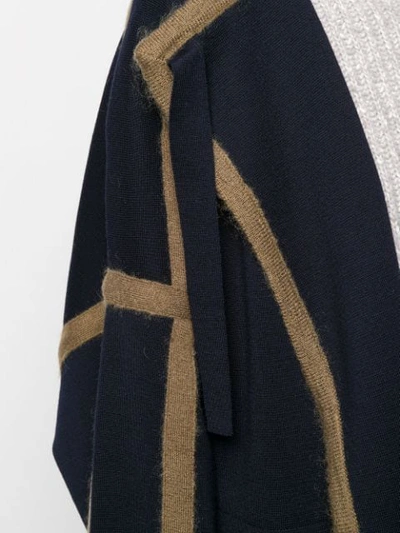 Shop Chloé Contrast Trims Oversized Coat In Blue