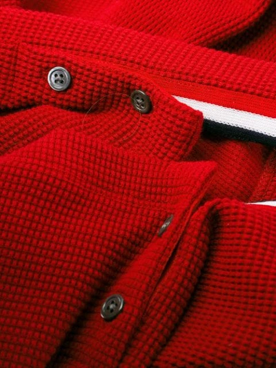 Shop Thom Browne 4-bar Compact Waffle Turtleneck In Red