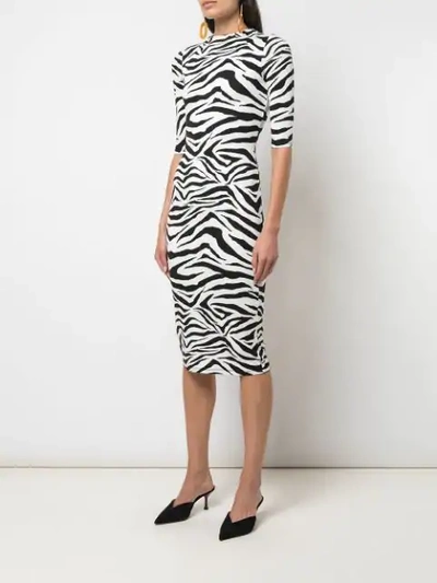 Shop Alice And Olivia Delora Zebra Print Dress In White