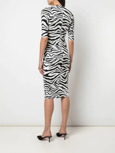 Shop Alice And Olivia Delora Zebra Print Dress In White