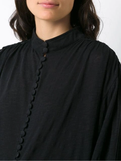 Shop Andrea Bogosian Drawstring High Neck Blouse In Noir