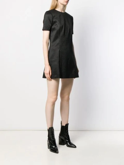 Shop Saint Laurent Glitter Flared Dress In Black