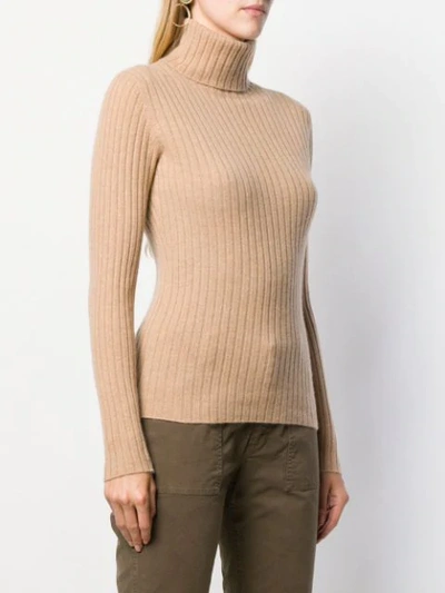 Shop Allude Ribbed Sweatshirt In Brown