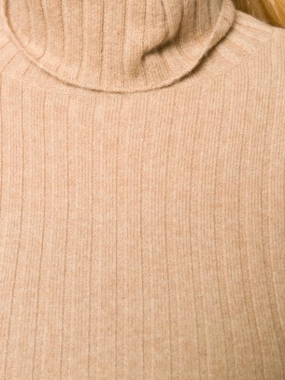 Shop Allude Ribbed Sweatshirt In Brown