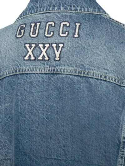 Shop Gucci Printed Loose Jacket In Blue
