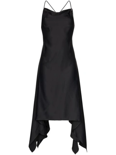 Shop Alyx Handkerchief-hem Slip Dress In Black