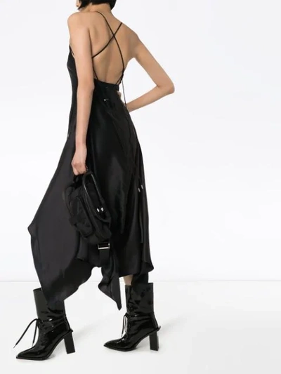 Shop Alyx Handkerchief-hem Slip Dress In Black