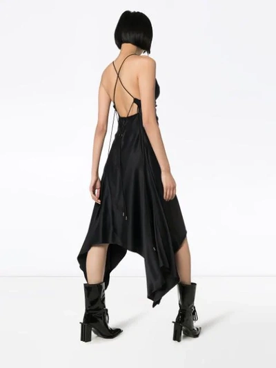 Shop Alyx Handkerchief-hem Slip Dress In Black