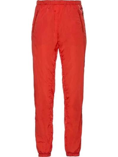 Shop Prada Logo Print Track Pants In Orange