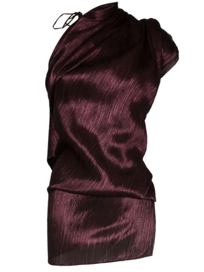 Shop Roland Mouret Lyan One-shoulder Twist Top In Purple