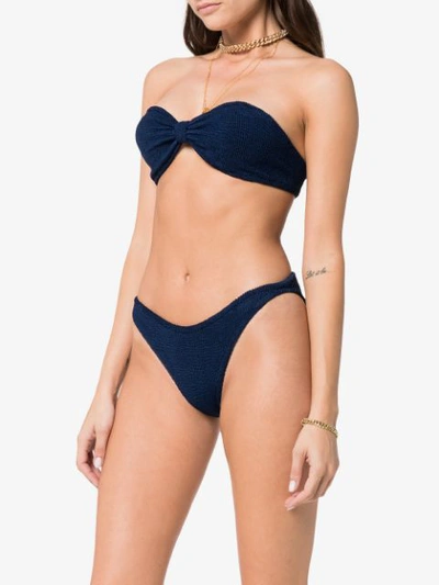 Shop Hunza G Jean Strapless High Leg Bikini In Blue
