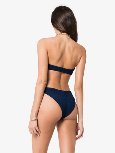 Shop Hunza G Jean Strapless High Leg Bikini In Blue