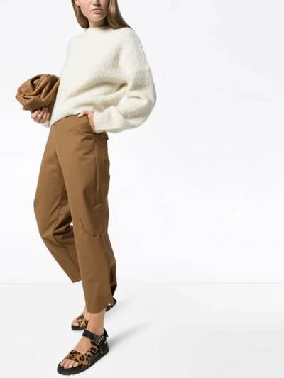 Shop Markoo High-rise Balloon-leg Trousers In Brown