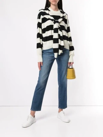 Shop Sonia Rykiel Gestreifter Pullover In White