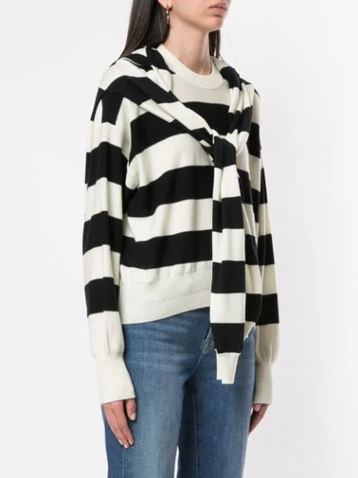 Shop Sonia Rykiel Gestreifter Pullover In White