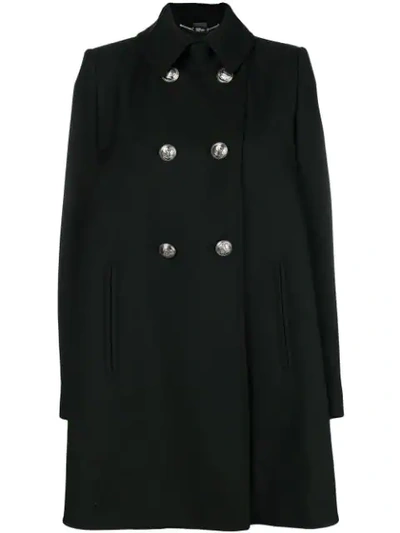 Shop Alexander Mcqueen Loose Flared Coat In Black