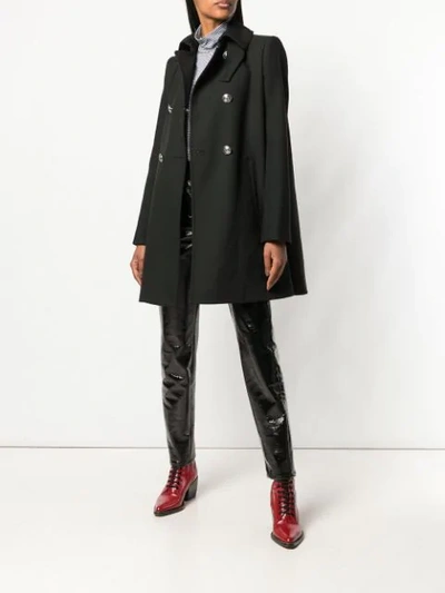 Shop Alexander Mcqueen Loose Flared Coat In Black