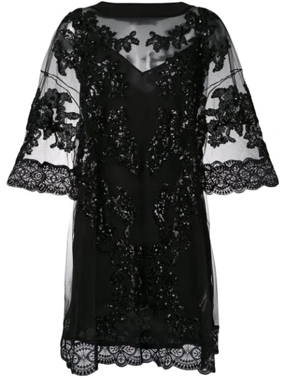 Shop Amen Embellished Tulle Dress - Black