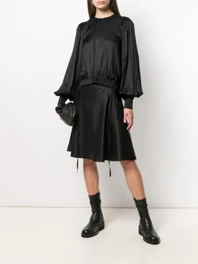 Shop Ann Demeulemeester Elasticated Waist Blouse In Black