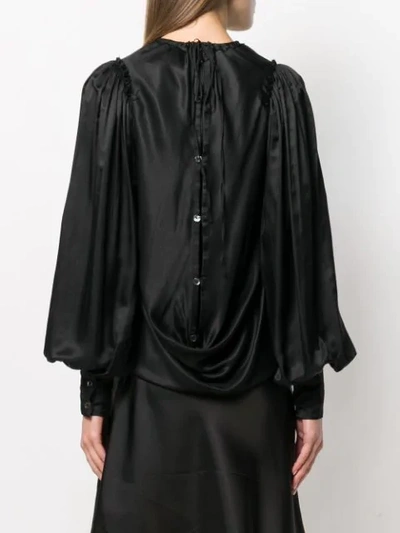 Shop Ann Demeulemeester Elasticated Waist Blouse In Black