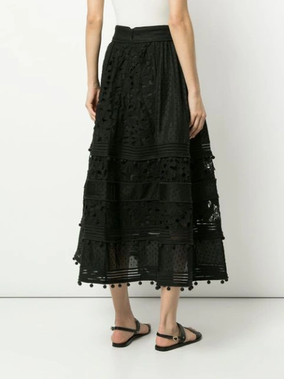 Shop Zimmermann Embellished Midi Skirt In Black