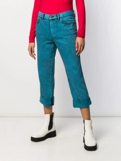 Shop Marc Jacobs Cropped Turn Up Jeans In Blue