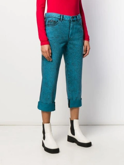 Shop Marc Jacobs Cropped Turn Up Jeans In Blue