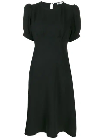Shop P.a.r.o.s.h Puffed Sleeve Dress In Black